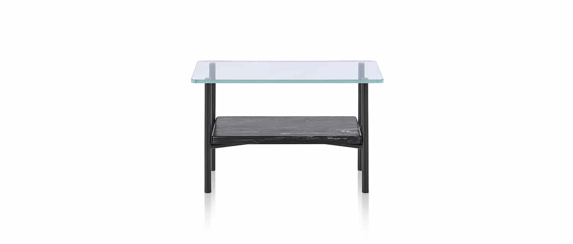 petite table avec plateau en verre Herman Miller