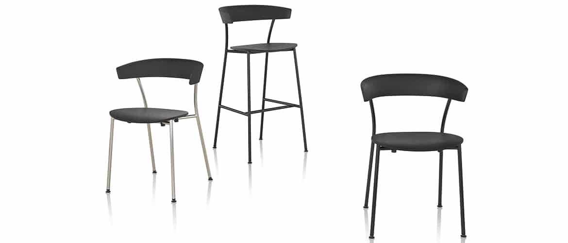 ensemble-de-chaises-noirs-herman-miller-leeway