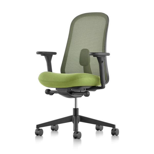 Chaise-de-bureau-lino-assise-verte-dossier-vert-pelicule-noir